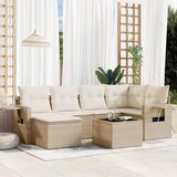 vidaXL 7-dijelni set vrtnih sofa od poliratana s jastucima bež | shoptok.hr