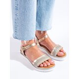 SHELOVET platform sandals gold | shoptok.hr