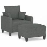  Fotelja s tabureom tamnosiva 60 cm od tkanine | shoptok.hr