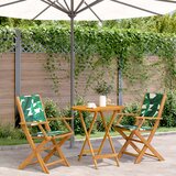 vidaXL 3-dijelni bistro set od tkanine i masivnog drva uzorkom lišća Cijene