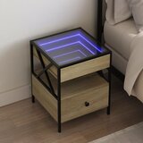 Furnova Nočna mizica z neskončnimi LED sonoma hrast 40x40x51 cm, (21926236) Cene