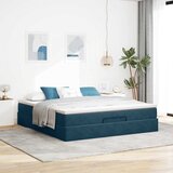  Otomanski krevet s madracem tamnoplavi 160x200 cm baršunasti | shoptok.hr