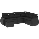  7-dijelni set vrtnih sofa od poliratana s jastucima crni | shoptok.hr