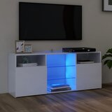 vidaXL TV omarica z LED lučkami visok sijaj bela 120x30x50 cm Cene