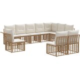  Set vanjskih sofa 10 pcs Prirodna i krema bijela Poliester | shoptok.hr