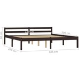  Posteljni okvir temno rjav iz trdne borovine 180x200 cm, (20606658) | Shoptok.si