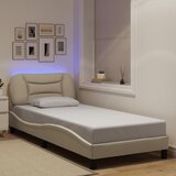  Okvir kreveta s LED-om bez madraca Hvar krem 80x200 cm Tkanina | shoptok.hr