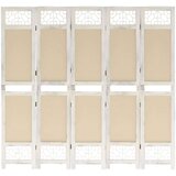vidaXL Sobna pregrada s 5 panela krem 175 x 165 cm od tkanine | shoptok.hr