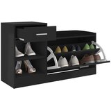 vidaXL klop za čevlje visok sijaj črna 94,5x31x57 cm iverna plošča | Shoptok.si