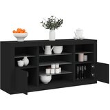  Komoda s LED svjetlima crna 142,5 x 37 x 67 cm | shoptok.hr