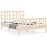 The Living Store Posteljni okvir z vzglavjem 160x200 cm trden les - Posteljni Okvir, (21523524) | Shoptok.si