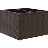 vidaXL Vrtni stol sa staklenom pločom smeđi 55x55x37 cm od poliratana | shoptok.hr