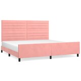 Maison Chic Posteljni okvir - Dvoposteljna postelja - Zakonska postelja z vzglavjem roza 200x200 cm žamet-J6033, (21772525) | Shoptok.si