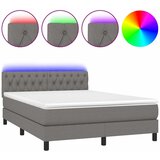  box spring s madracem LED tamnosivi 140x200 cm tkanina | shoptok.hr