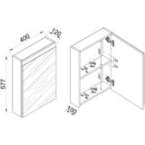 MID.YOU OMARA Z OGLEDALOM 40/58/12 cm Slike