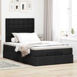 vidaXL Otomanski posteljni okvir z vzmetnico črn 120x190 cm blago | Shoptok.si