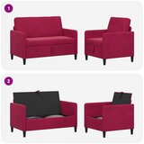  Set sofe s pohranom 2 kom. Vinska crvena Poliester | shoptok.hr