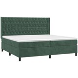  Box spring postelja z vzmetnico temno zelena 200x200 cm žamet, (20761305) | Shoptok.si