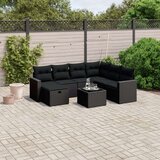  8-dijelni set vrtnih sofa od poliratana s jastucima crni | shoptok.hr