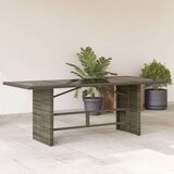  Vrtna miza s stekleno ploščo siva 190x80x75 cm poli ratan | Shoptok.si