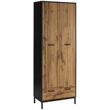 Støraa Črna garderobna omara v hrastovem dekorju 65x180 cm Rocco – | Shoptok.si