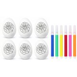  Easter Styrofoam Eggs For Painting Markers Flower Pattern B 6pcs | Shoptok.si