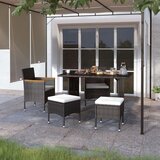 Maison Chic Vrtni stoli - Stol za vrt in stolčki 4-delni komplet poli ratan črne barve JS1862, (21877559) | Shoptok.si