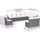  10-dijelni set vrtnih sofa s jastucima crni od poliratana | shoptok.hr