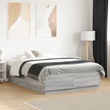  Okvir za krevet s LED svjetlima boja hrasta 135 x 190 cm drveni | shoptok.hr