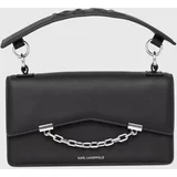 Karl Lagerfeld Usnjena torbica črna barva, 245W3028