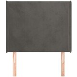  Vzglavje z ušesi temno sivo 83x16x118/128 cm žamet, (20792803) | Shoptok.si