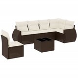  7-dijelni set vrtnih sofa od poliratana s jastucima smeđi | shoptok.hr