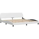  Okvir kreveta s LED svjetlima bijeli 200 x 200 cm umjetna koža | shoptok.hr