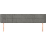  Uzglavlje s ušima svjetlosivo 183x16x78/88 cm baršunasto | shoptok.hr