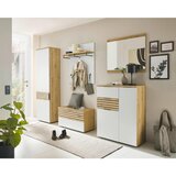 MID.YOU klop s prostorom za čevlje bela, temno siva, hrast artisan | Shoptok.si