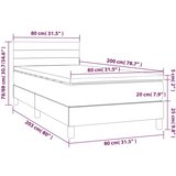  Box spring s madracem LED svjetlosivi 80x200 cm baršun | shoptok.hr