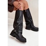 Boto Insulated boots with folded shaft and buckle black Fiorae | ePonuda.com