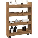 vidaXL Voziček za shranjevanje 4-nadstropni artisian hrast inž. les | Shoptok.si