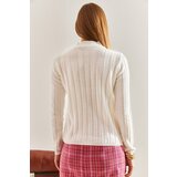 Bianco Lucci Women's Turtleneck Ribbed Knitwear Sweater | Shoptok.si
