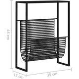  Stalak za časopise crni 35 x 15 x 45 cm čelični | shoptok.hr