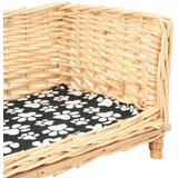  Košara za pse s jastukom 50 x 33 x 30 cm od prirodne vrbe | shoptok.hr