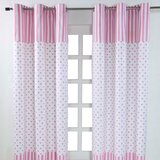 HOMESCAPES Roza Love Hearts Ready Made Eyelet zavese, par, 137x182 cm Kapljica, (20749680) | Shoptok.si