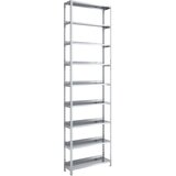 hofe Privijačen regal za dokumentacijo, pocinkan, višina regala 2900 mm, osnovni regal, širina x globina 750 x 300 mm | Shoptok.si