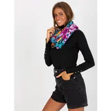 Fashionhunters Women's turquoise and fuchsia floral scarf