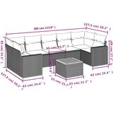 vidaXL 8-dijelni set vrtnih sofa od poliratana s jastucima crni | shoptok.hr
