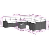  11-dijelni set vrtnih sofa od poliratana s jastucima crni | shoptok.hr