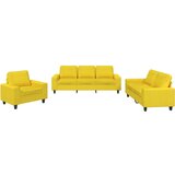 Maison Chic Sedežna garnitura - kavč 3-delna svetlo rumeno blago, (21728198) | Shoptok.si