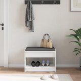  Klupa za hodnik s jastukom s policom Bijeli 63 x 38 x 45 cm | shoptok.hr
