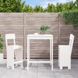 The Living Store Vrtna barska garnitura 3-delna bela trdna borovina - Vrtna Barska Garnitura, (21475136) | Shoptok.si