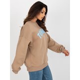 My Red Lips Sweatshirt-EM-BL-617-7.27-dark beige | Shoptok.si